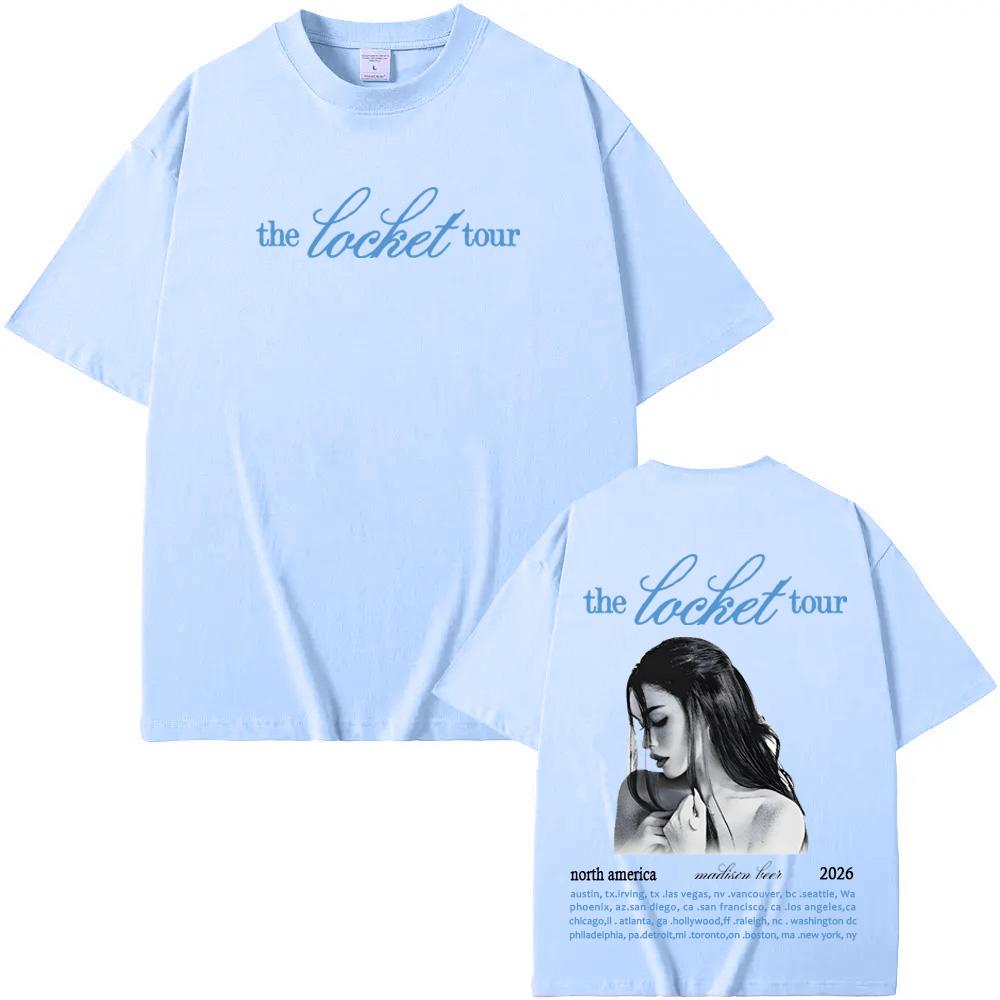 Футболка Madison Beer Locket Tour 2026 Только даты Североамериканского тура Мерч с концерта Madison Beer 100% Хлопок Высококачественная футболка