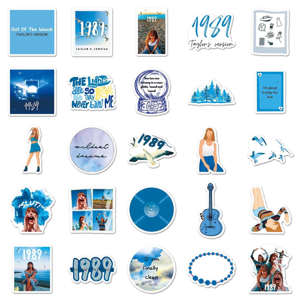 50 Водонепроницаемых Декоративных Эпоксидных Наклеек на Тему Альбома Тейлор Свифт 1989