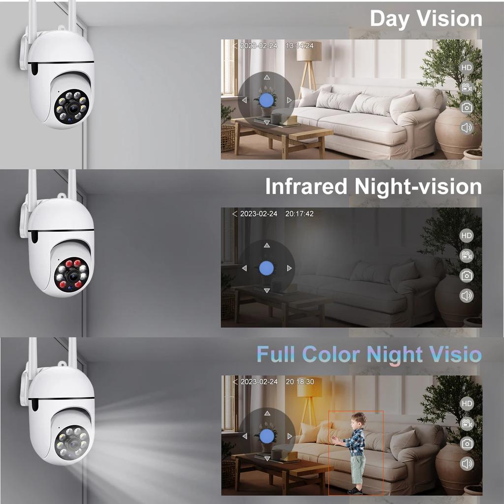 1080P USB Power WIFI CCTV Surveillance Camera HD Color Night Vision Automatic Human Tracking Outdoors Video Security Monitor
