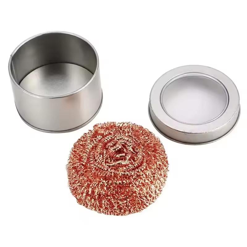 Soldering Iron Tip Cleaner Easy to Clean Copper Wire Mesh Metal Base No Temperature Drop for Small Welding Jobs