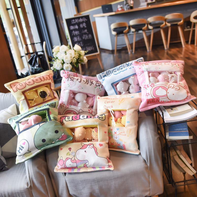 Bag Of Cheesy Puffs Pudding Cute Lot Toy Stuffed Soft Snack Plush Squishmallows Unicorn Plushie Toys Kids Women Gift Cute Animal Soft Plush