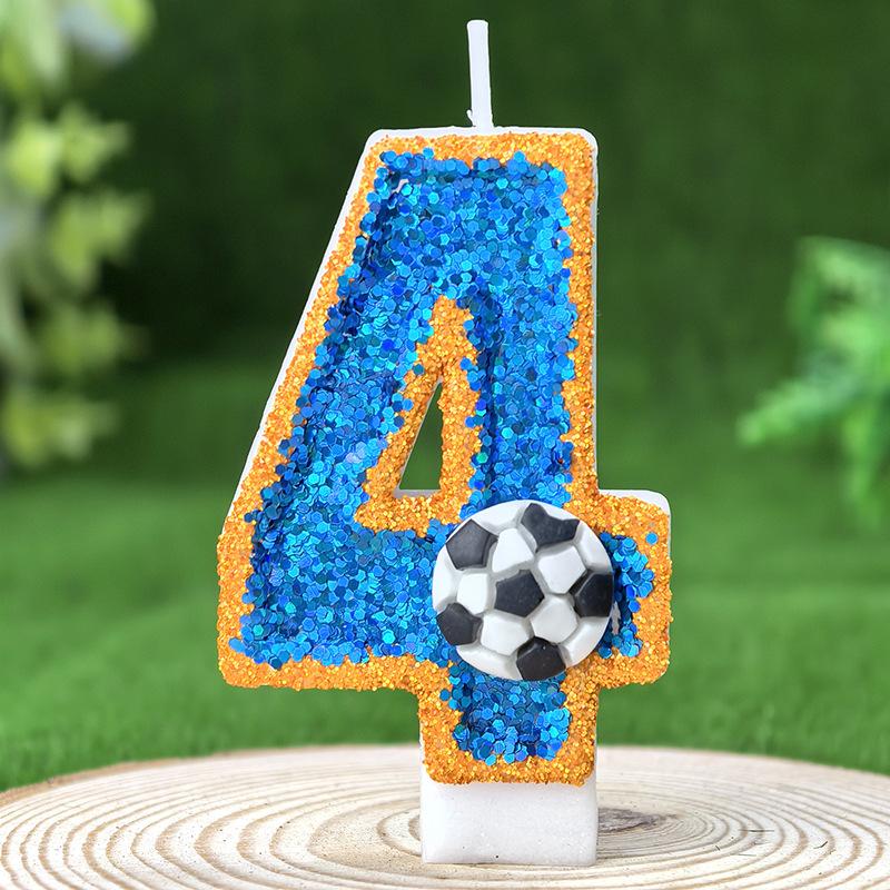 Vitality Football 0-9 Free Matching Combination Digital Candles Birthday Candles Are Perfect For High-End Baking Cake Decoration