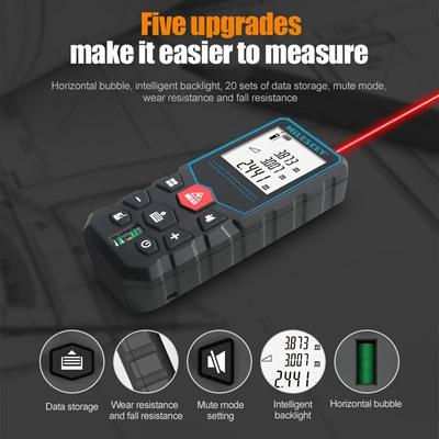 X5 Лазерная рулетка 40M Лазерный дальномер Высокоточная рулетка Несколько функций измерения Электронная линейка