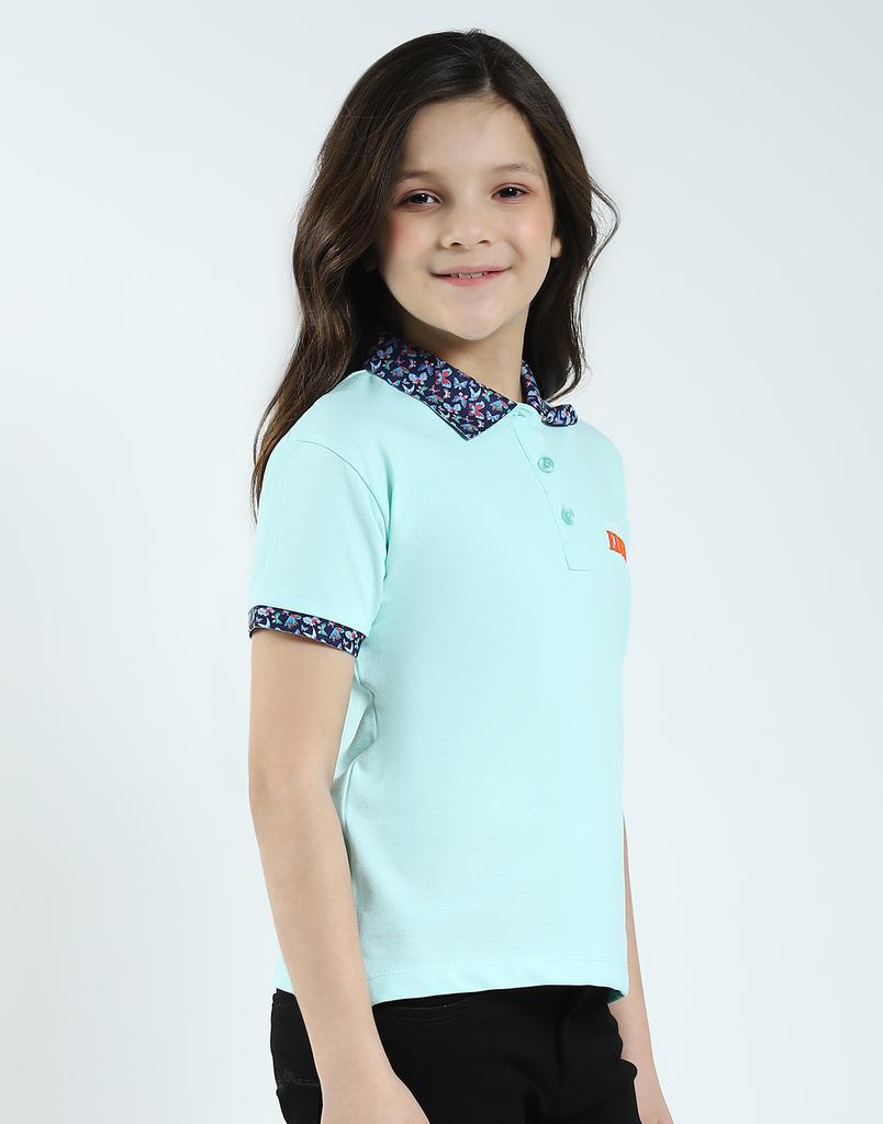 MONTE CARLO Girls Polo Neck Half Sleeve T-Shirt