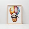 Plakat Urocza Panda W Koszu Plakat Urocza Panda W Koszu, 30X40 Cm, Rama Drewniana Jasny Dąb, Papier Matowy 230 Gsm