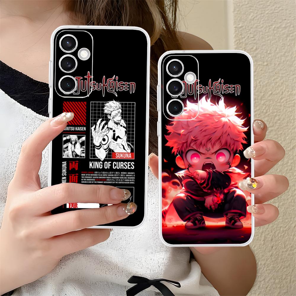 Чехол для мобильного телефона Jujutsu Kaisen Сукуна для Samsung Galaxy S25 S24 S23 S22 S21Plus FE Ультрапрозрачный Цветной Чехол Красивый Роскошный