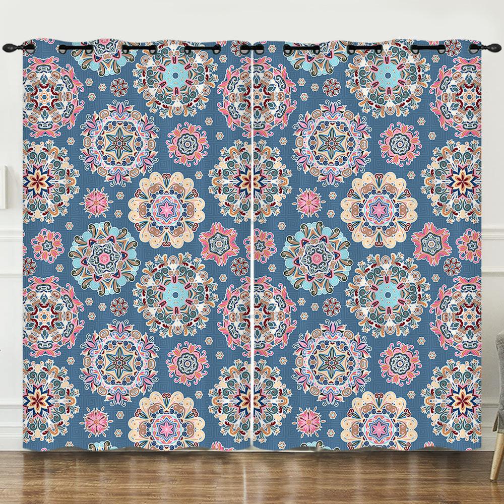 Шторы Богемные шторы Цифровая печать Светонепроницаемые шторы Спальня Без пробивания