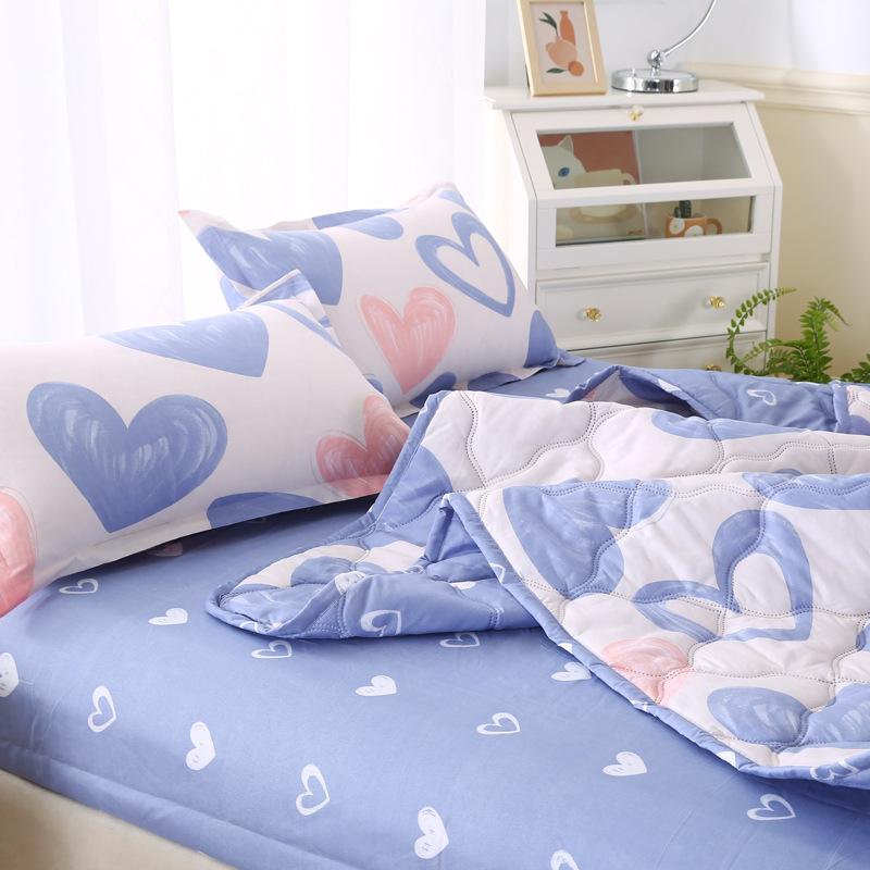 Новое стеганое одеяло с принтом, стеганое одеяло из стиранного хлопка, летнее тонкое одеяло, приятное к коже постельное белье, тонкое одеяло для кондиционера, домашний текстиль, машинная стирка