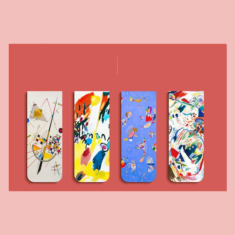 Creative Magnetic Bookmarks 4pcs Aesthetic Stationery Book Accessories Student Reading Marker Retro Literary Teacher'S Day Gift