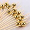 100PCS Pearl Bamboo Cocktail Picks Wooden Toothpick Food Skewer Picks Fruit Snack Fork Party Wedding Festival Supplies