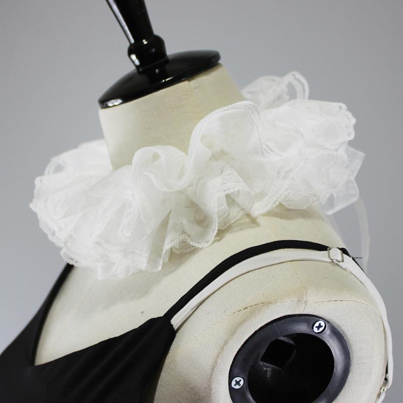 Layered Mesh Puffy Collar Tulle Scarf Palace Neck Ruff Collar Decorative Fake Collar Necklace Clown Cosplay Costume Props