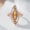 Tea Color Oval Cut Zircon Geometric Design Large Rings for Women Wedding Party Personality Jewelry