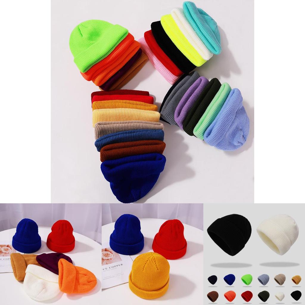 Casual And Trendy Plain Knit Beanie Hat Perfect For Outdoor Winter Work