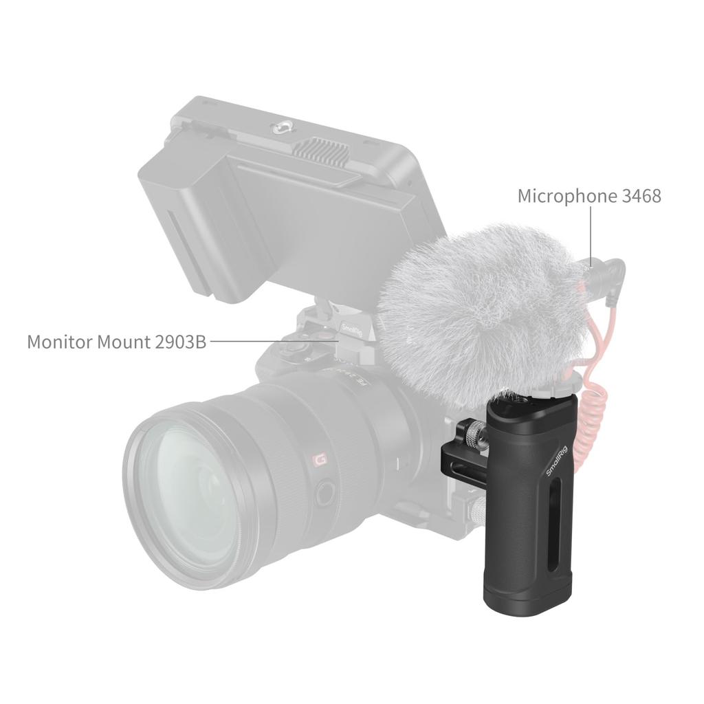 SmallRig Mini Side Handle for Screw Hole Portable Camera Cage Handle for Left or Right Hand Adjustable Up and Down Ergonomic Camera Handle with Cold