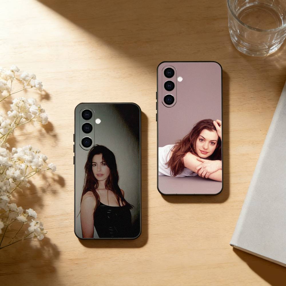 Чехол для телефона Anne Hathaway Черный Силиконовый Мягкий Для Samsung Galaxy A73,A72,A71,A70,A53,A52,A51