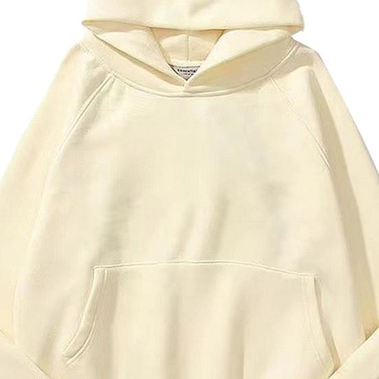 Men Fall Winter Hoodie Double Layers Solid Color Loose Big Pocket Soft Loose Pullover Long Sleeve Elastic Cuff Hooded Streetwear Men Hoodie