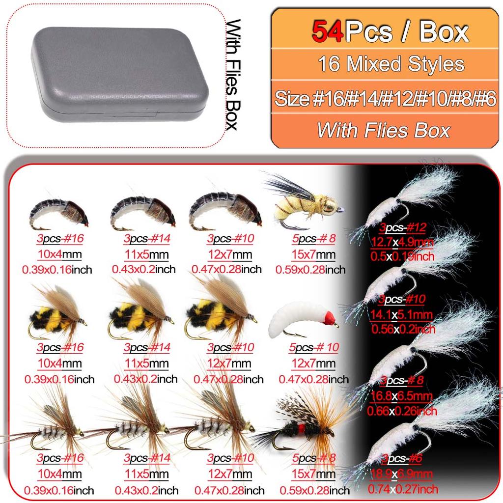 24-84 шт. Набор искусственных насекомых для ловли форели, хариуса, окуня, лосося, приманки для ловли рыбы