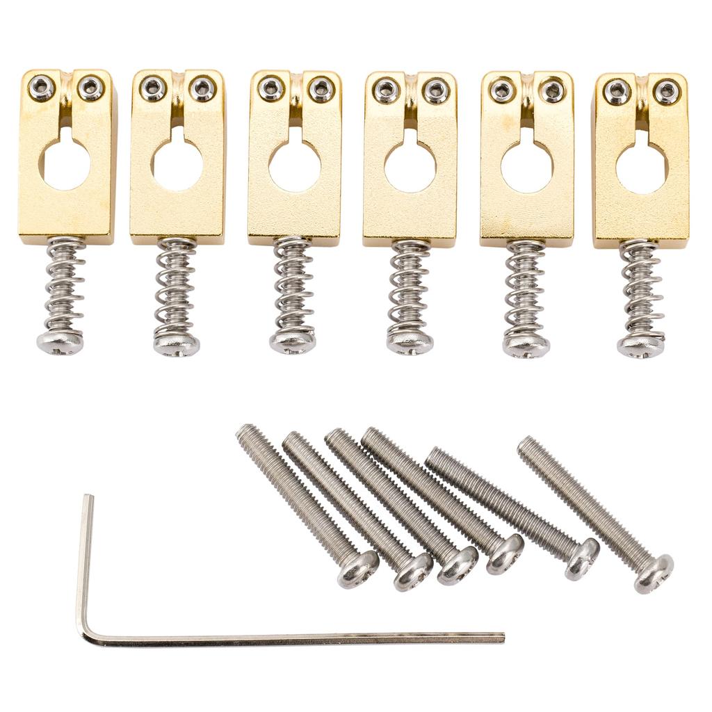 Musiclily Ultra PRS Style Tremolo Bridge Saddle for Strat Electric Gold of 10.5mm Guitar, (Set 6)