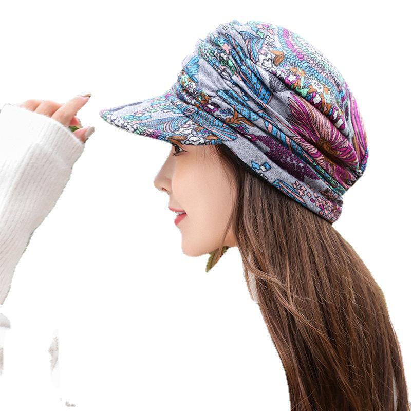 Korean Style Floral Baseball Cap – Women’s Soft Brim Ethnic Design for Autumn/Winter