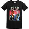 ASAP-Rocky Рэпер Хип-Хоп Узор Мультяшный Брызги Чернил Панк Классическая Футболка Черная