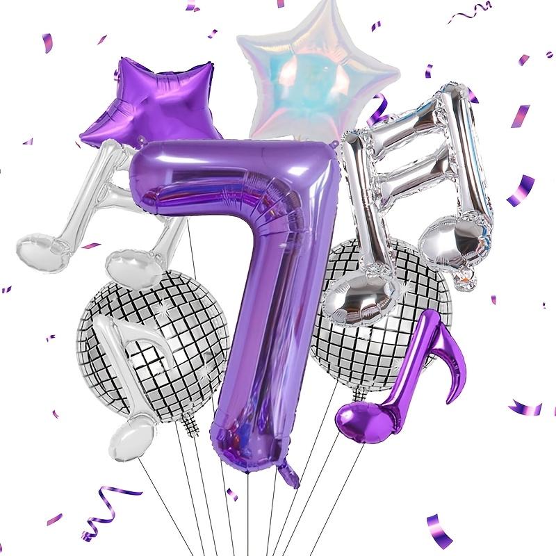 Purple Music Theme Party Supplies 0-9 Digital Balloon Set 32 Inch Large Aluminum Foil Balloon Birthday Party and Carnival Decor