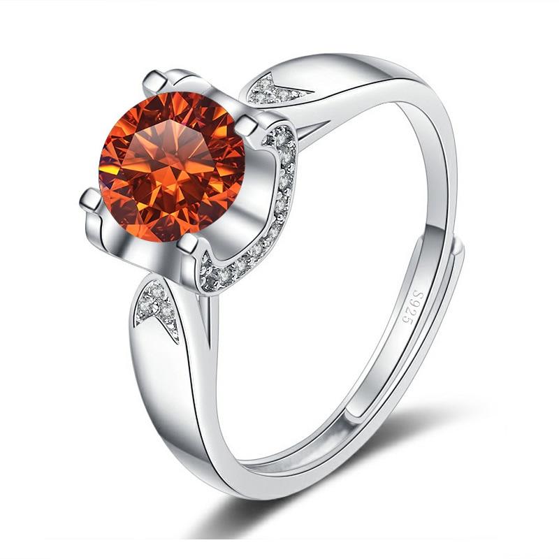 Bague Ringen Diamond-encrusted Dovetail Bull's Head Four Claws Mosanite Ring Female Simple Marriage Engagement 1or 2ct Carat Ring