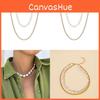 Trendy Gold Alloy Multi-layered Pearl Necklace Unique Geometric Design For Women