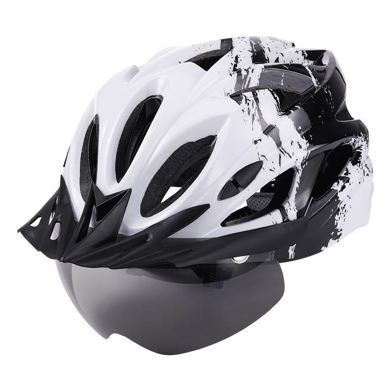 Integrated Cycling Helmet With Magnetic Snap-on Visor Rear LED Light Unisex Mountain Bike Half EPS Foam CE CPSC