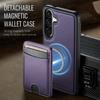 For Samsung Galaxy A56 5G Magnetic Case JEEHOOD J10 Leather Back Phone Cover with Detachable Card Holder Kickstand