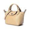 Longchamp Le Pliage Cuir 17 Сумка-пельмень на молнии из овчины со съемным плечевым ремнем Мини-женская сумка-клатч Desert 1500757526