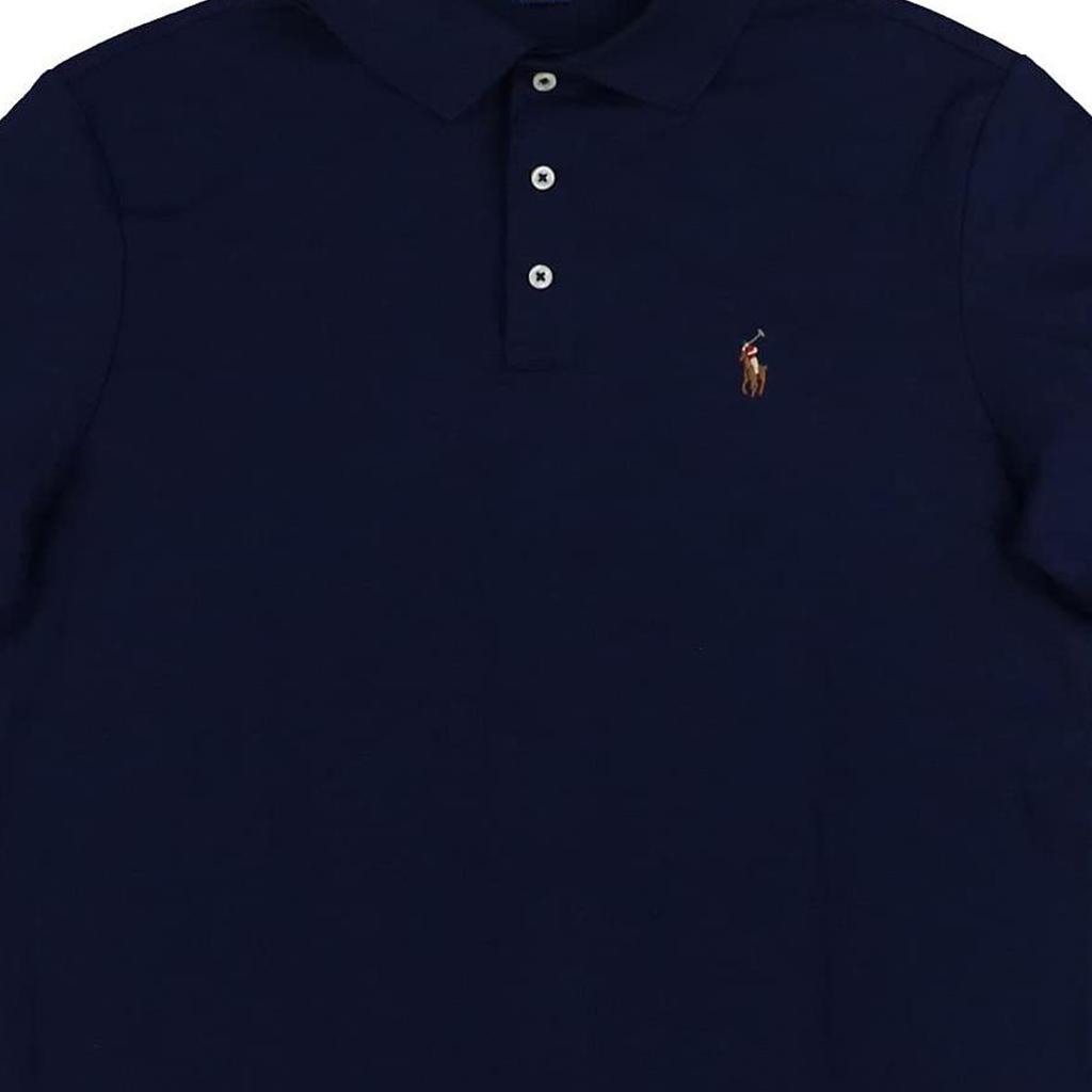 Polo Ralph Lauren Solid Logo Embroidered Slim Fit Short Sleeve Polo Shirt Men Tops Navy-Blue 710832748-006