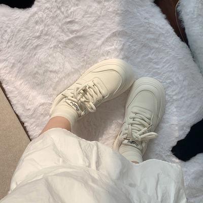 Dopamine маленькие белые туфли женские 2024 весна новые туфли кампус универсальные легкие толстые подошвы увеличение высоты повседневные женские туфли для скейтбординга