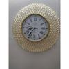 Decorative Crystal Wall Clock Iron Metal Analog Fancy Diamond Beads In Roman Number Stylish Designer Items Luxury Home Living Room Best Gift