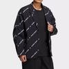 Adidas Originals Trefoil All-Over Logo Print Single-Breasted Blazer Unisex Outerwear Black HU1241