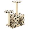 VidaXL Cat Tree with Sisal Scratching Post 60 Cm Beige Paw Print