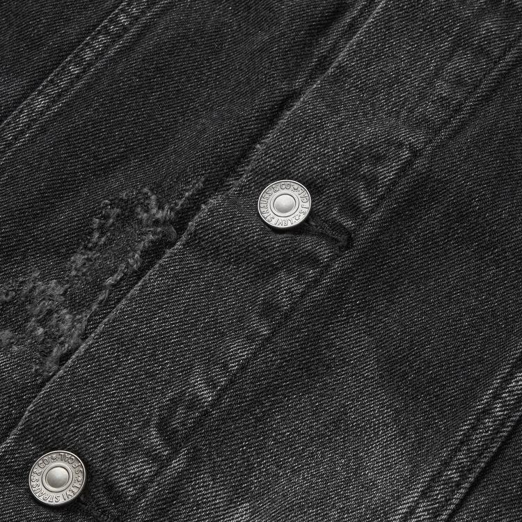 Куртка джинсовая Levis рваная с однобортным воротником Мужские куртки Дымчато-серая 0016X-0001