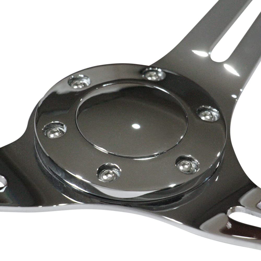 Классический деревянный руль с хромированными спицами N35W