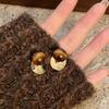 Серьги-пусеты с круглыми подвесками из смолы 'Серебряная игла' - Винтажный стиль Maelard, Универсальные, Легкая роскошь, Дизайн высокого класса для женщин