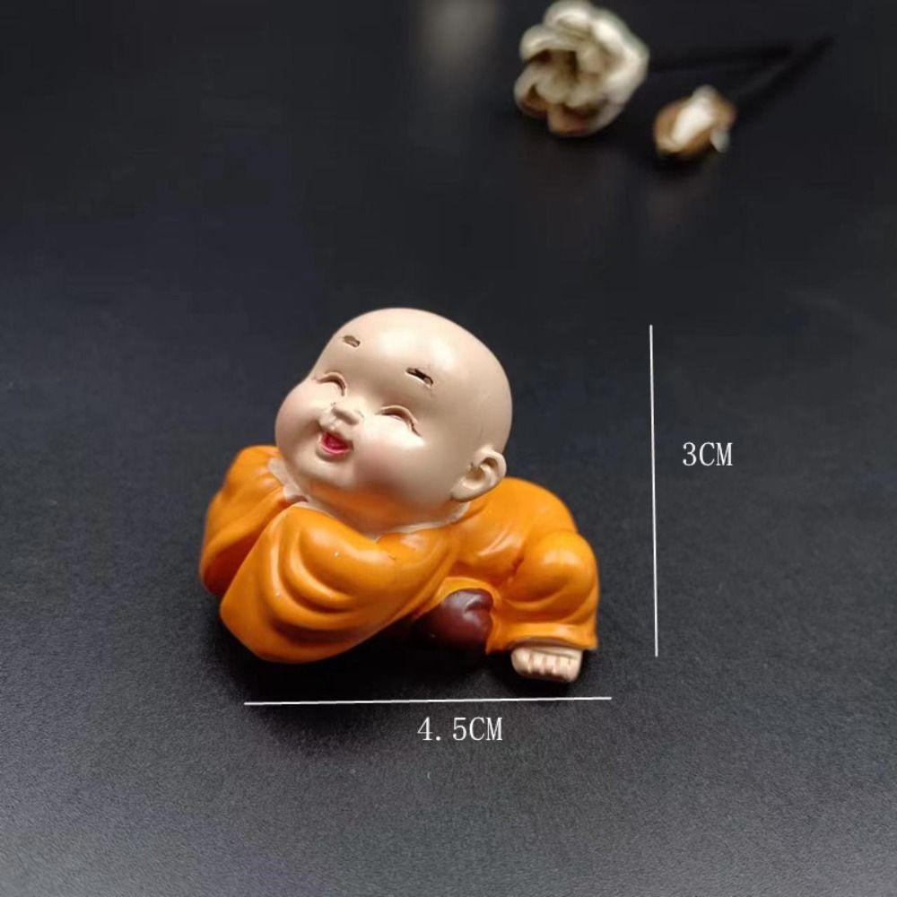 DIY Mini Buddha Figurine Cute Small Monk Sculpture Buddha Ornaments  Car Decoration