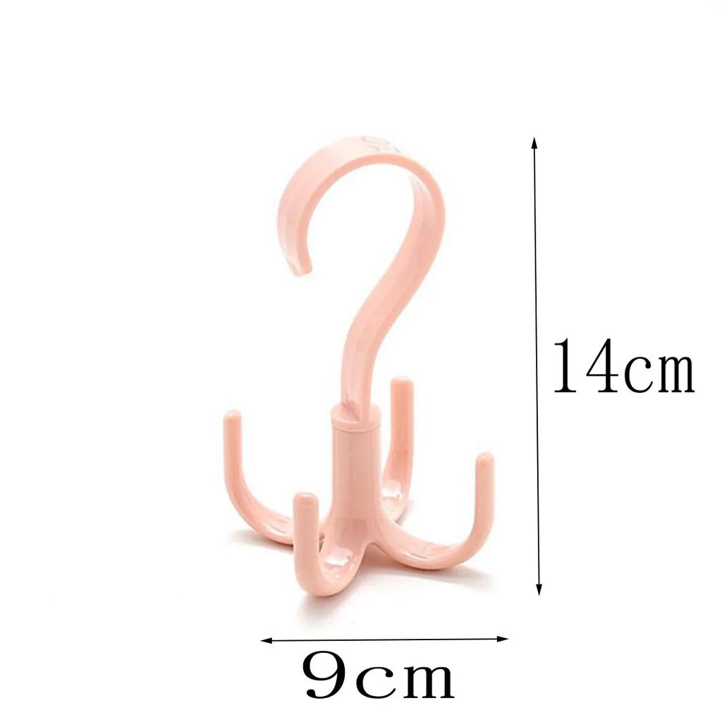 1pcs Multifunctional Rotating Creative Four-claw Hooks, Can Hang Clothes, Scarves, Wardrobe Storage Rack Door Hanging Bags.