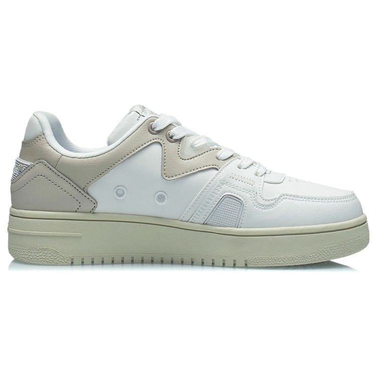 Li-Ning Non-Slip Wear-Resistant Low-Top Skate Shoes Women Sneakers Champagne White AGCR466-3