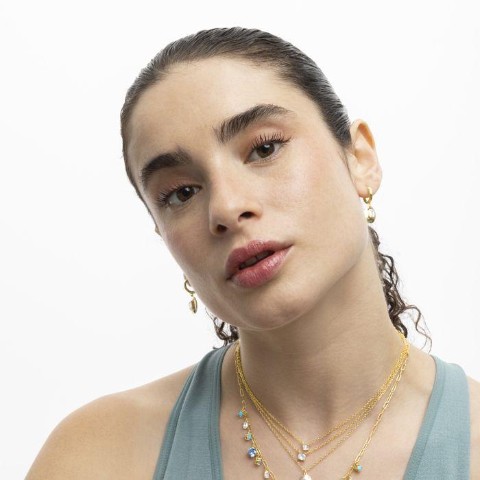 Boucles d'oreilles Luxenter en argent 925 et zirconium brillant finies en or jaune 18k - Meke