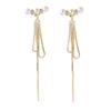 WICKM Long Fringe Pearl Earrings Ladies Popularity Compatible with Metal Allergies Ring S925 Silver Needle Cute Earrings 18k Gold Lover Anniversary