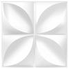 TroyStudio Acoustic Diffusion Panels - Set of 4 Acoustic Panels, 3D Wall Panels 30cm X 30cm X 2.5cm (White, Wood Leaf Pattern)