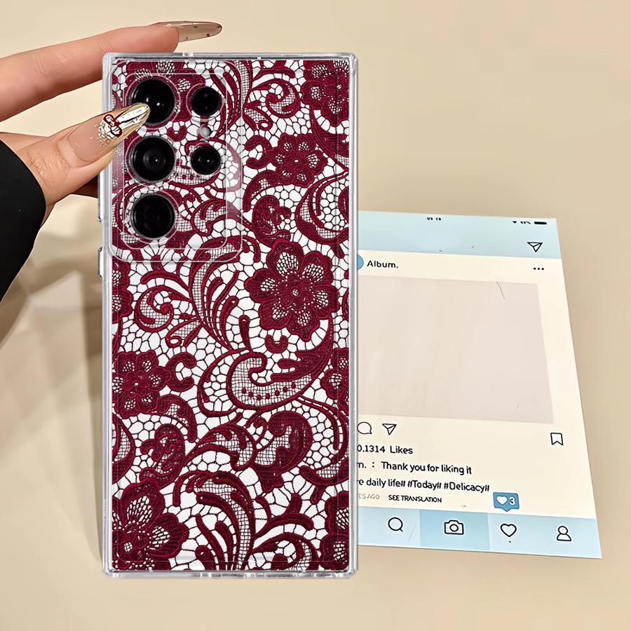 Чехол для Samsung Galaxy S24 Note 20 Ultra 10 S25 Edge S22 FE S23 Ultra S26 S21 S20 Plus Чехол для телефона Сексуальное кружево