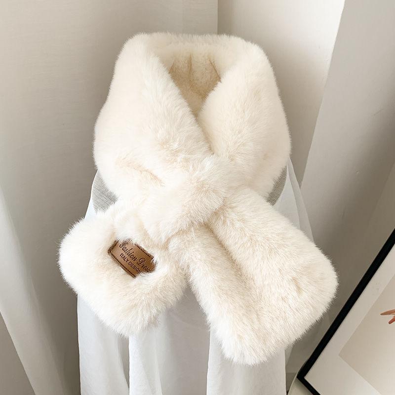 Маленький плюшевый шарф женский осенне-зимний, двусторонний плюшевый воротник в японском стиле ретро в диком стиле