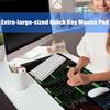 Большой коврик для клавиатуры и мыши с горячими клавишами Excel и Word для использования офисного программного обеспечения и игр, водонепроницаемый