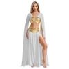 Womens Egyptian Cleopatra Costume Crop Top Split Chiffon Skirt Set Halloween Party Wear
