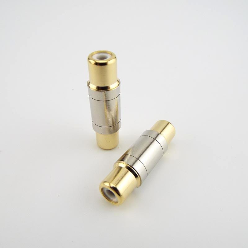 Dual RCA Connectors RCA Female To Female Jack Socket Plug Straight Adapter Gold Plated Speaker Cable Extender