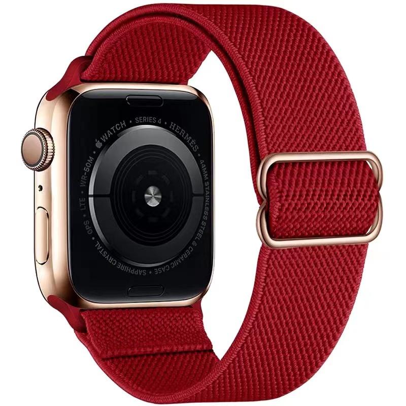 Эластичный тканый ремешок-петля для Apple Watch серии 8/7/6/5/4/3/2/se Регулируемый нейлоновый ремешок для часов iwatch 41, 45 мм, 49 мм, 44, 40 мм, браслет